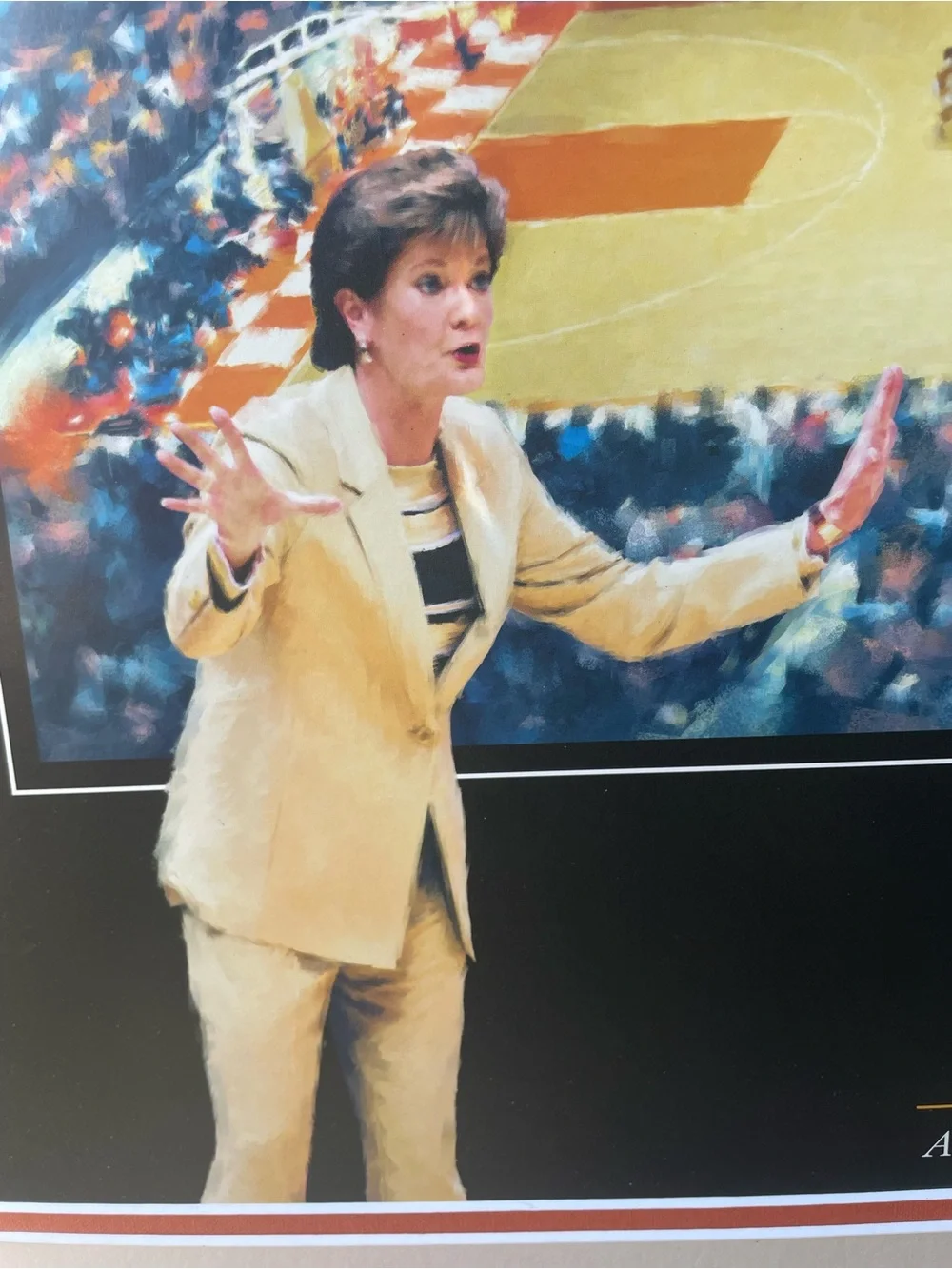 Tennessee Volunteers Pat Summitt  Head Coach Handsigned Art